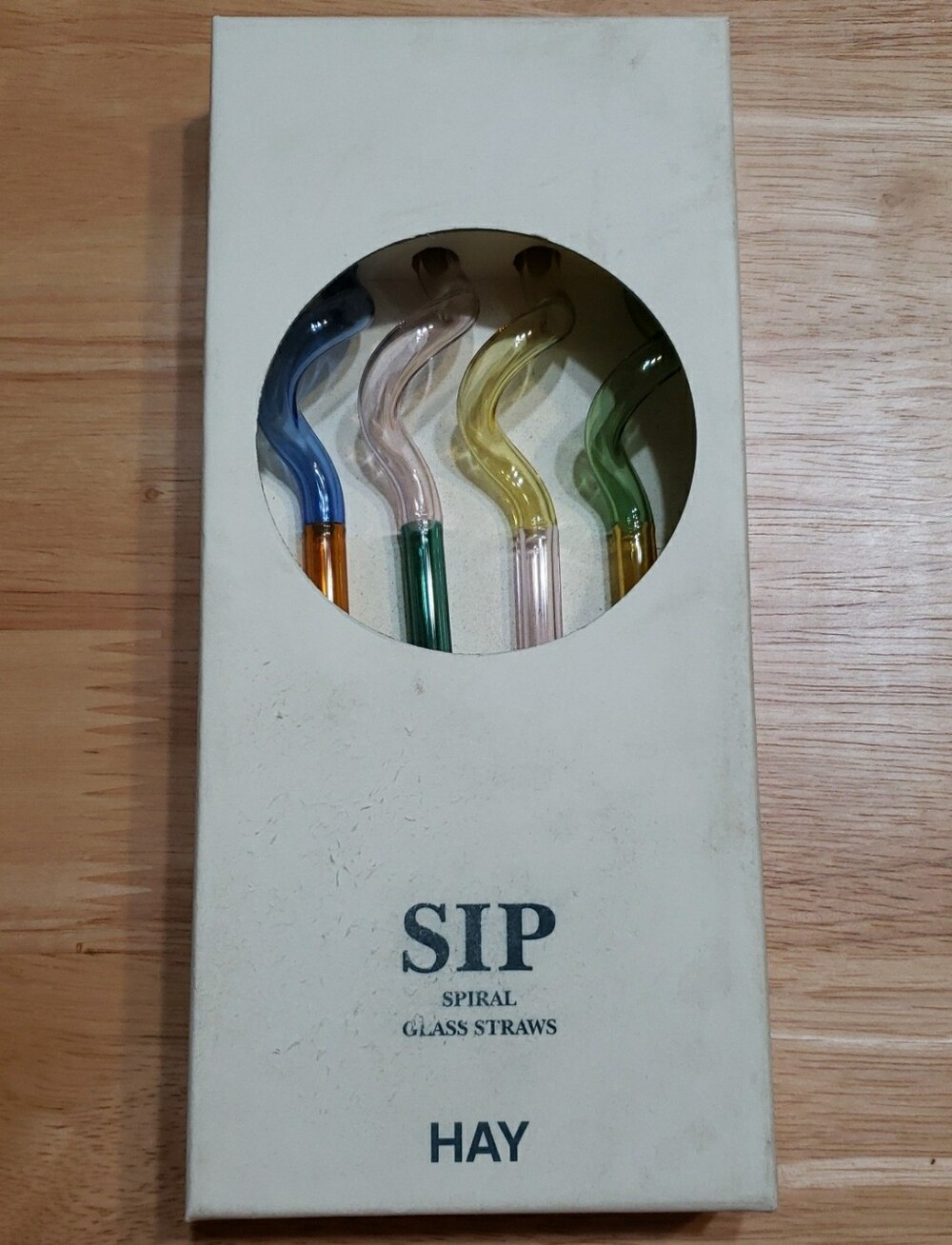 HAY SIP Spiral Glass Straws - Multicolor, 7 Boxes Available